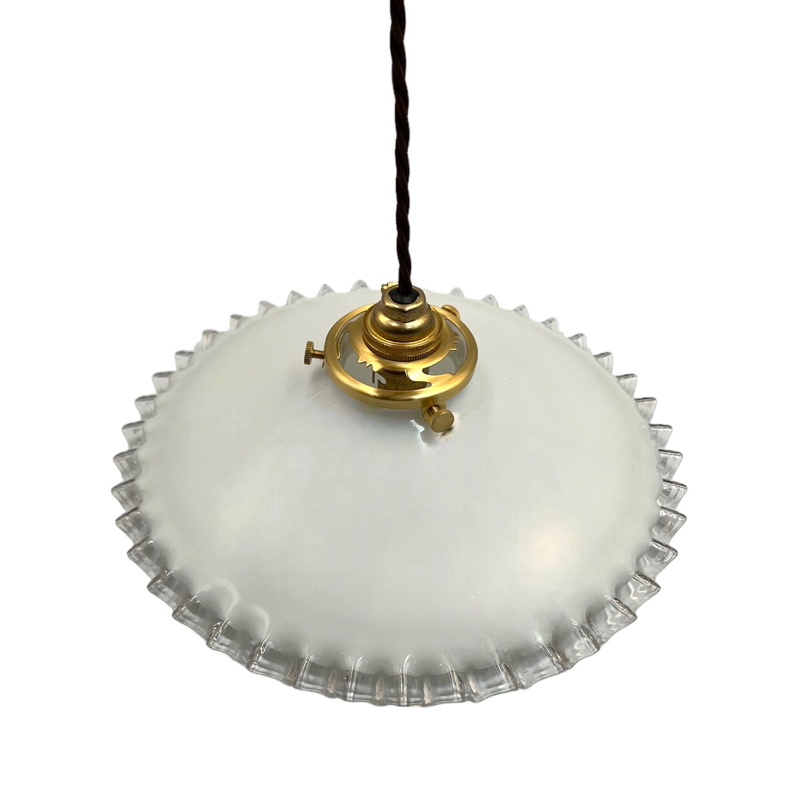 French vintage opaline ceiling pendant light with new wiring