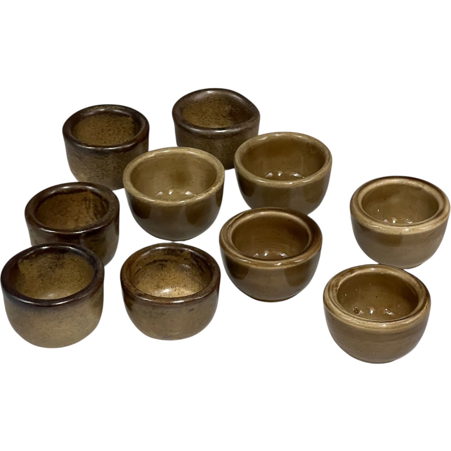 Set of 10 Vintage French Ceramic Escargot Cups, Small Snail Serving Pots for sale