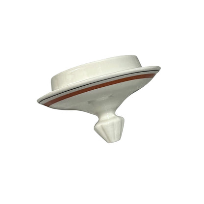 White porcelain coffee pot lid on a white background