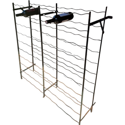 French Rigidex Style Wine 100 Bottle Rack, Vintage Metal Wine Cellar Rack for sale from All Things French Store