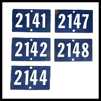 Vintage French Blue Enamel Door Number or Gatepost Numbers 2009 - 2299 available