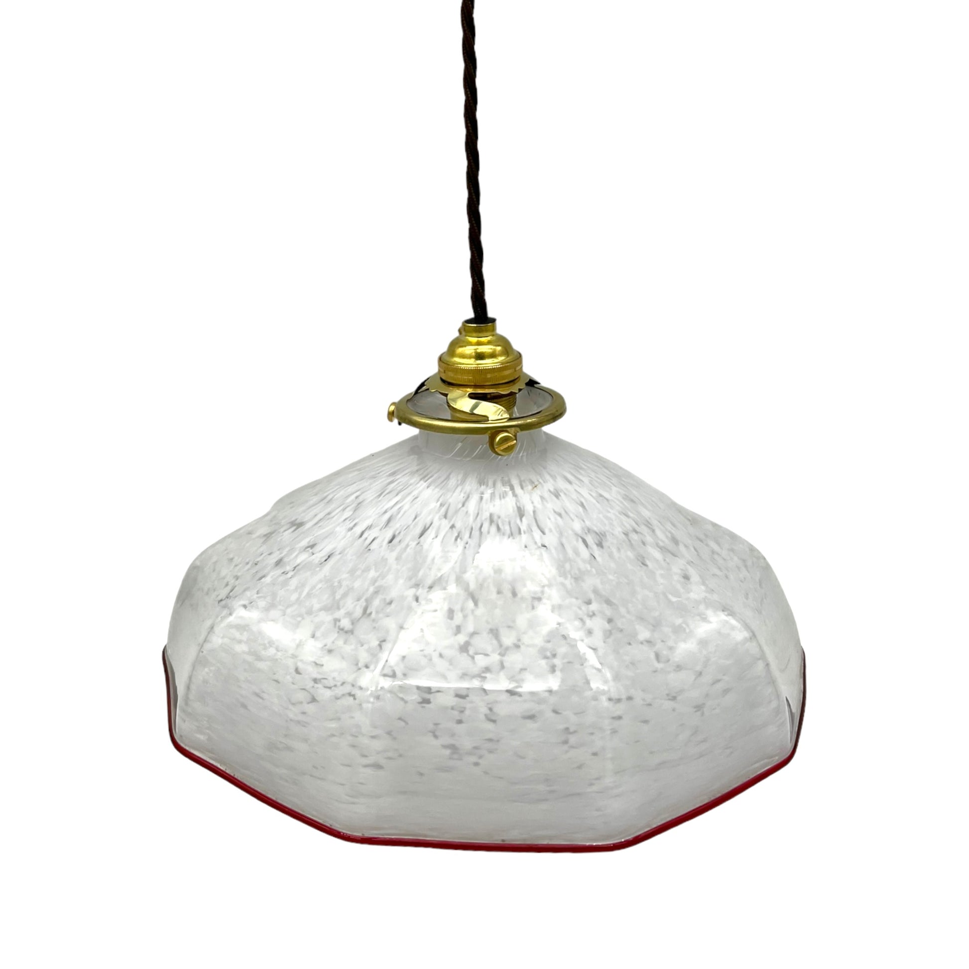 image French vintage glass ceiling light with new fittings 