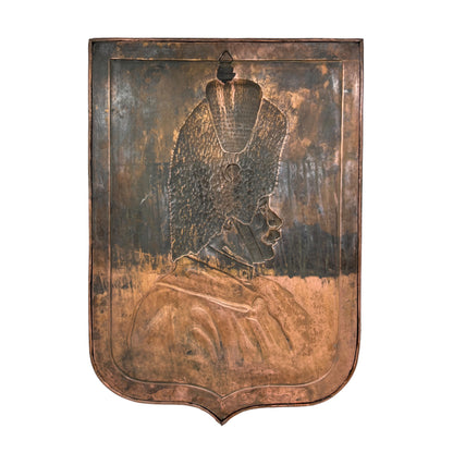 image large French copper embossed plaque 