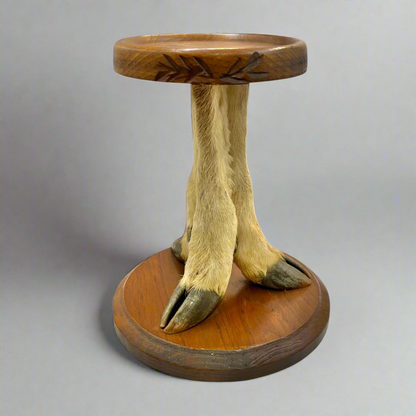 Taxidermy Deer Leg Plant Stand or Mini Side Table, French Vintage Specimen for sale from All Things French Store