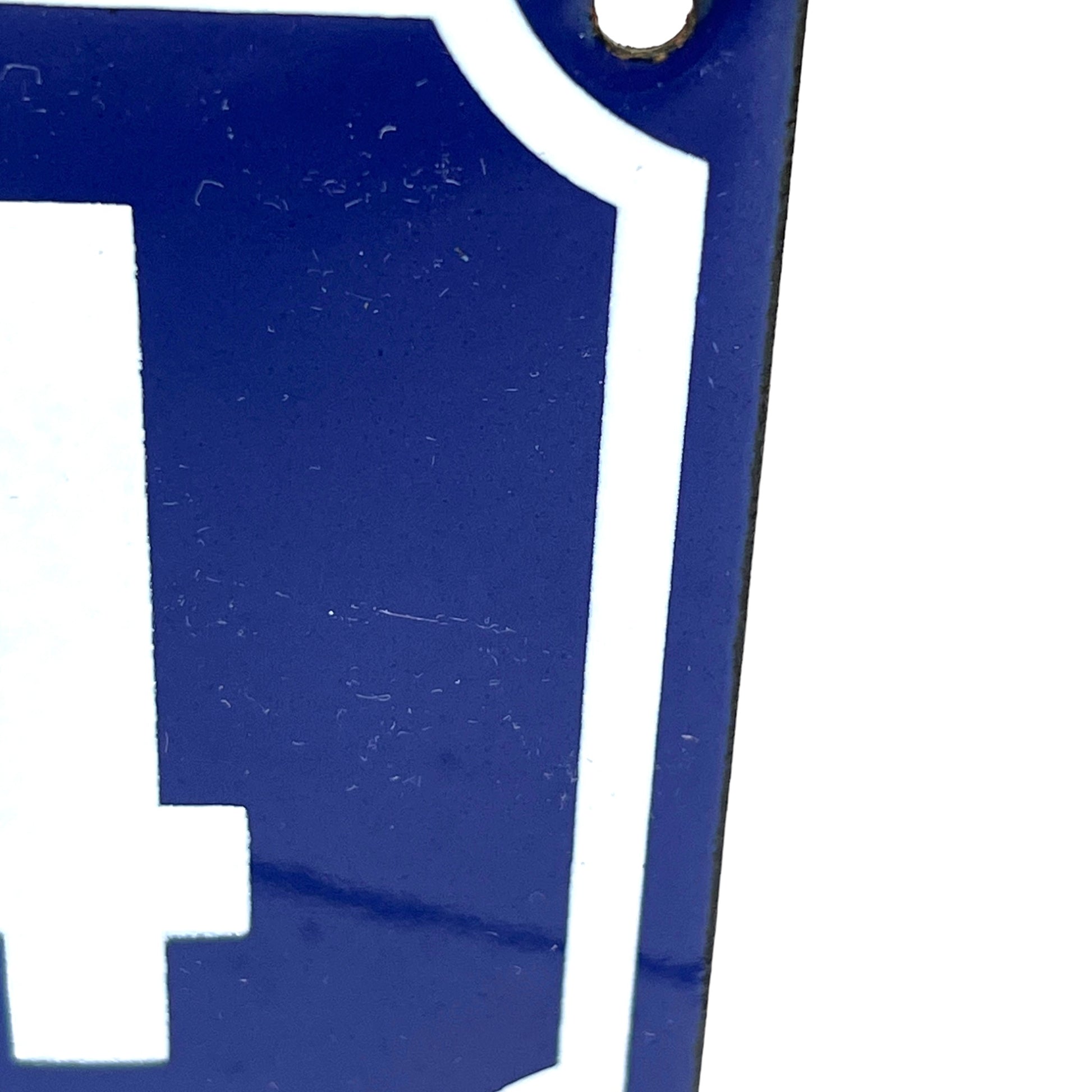 image 3 French blue and white enamel door house number