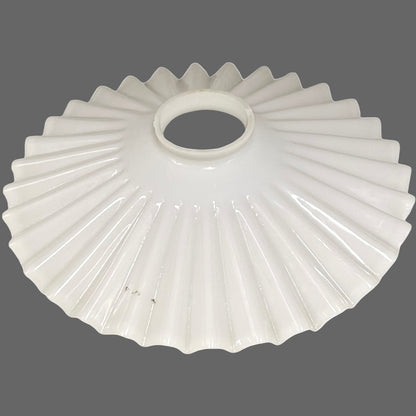 French vintage white glass lampshade on a white background