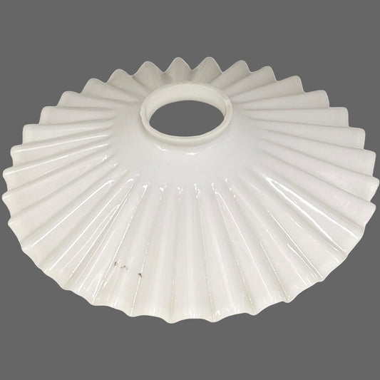 French vintage white glass lampshade on a white background