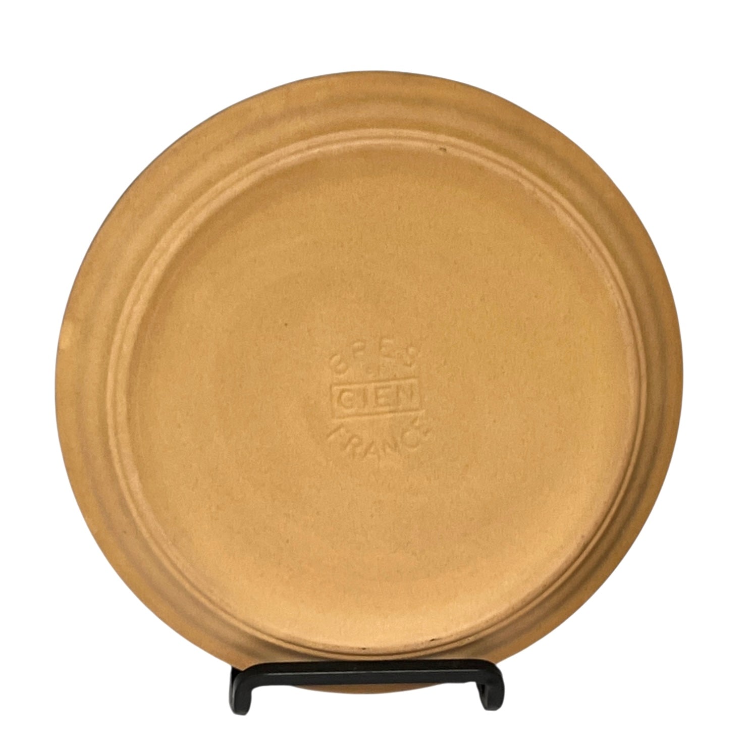 Plate with Gien and Made in France on a white background