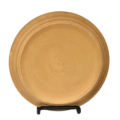 Plate with Gien and Made in France on a white background