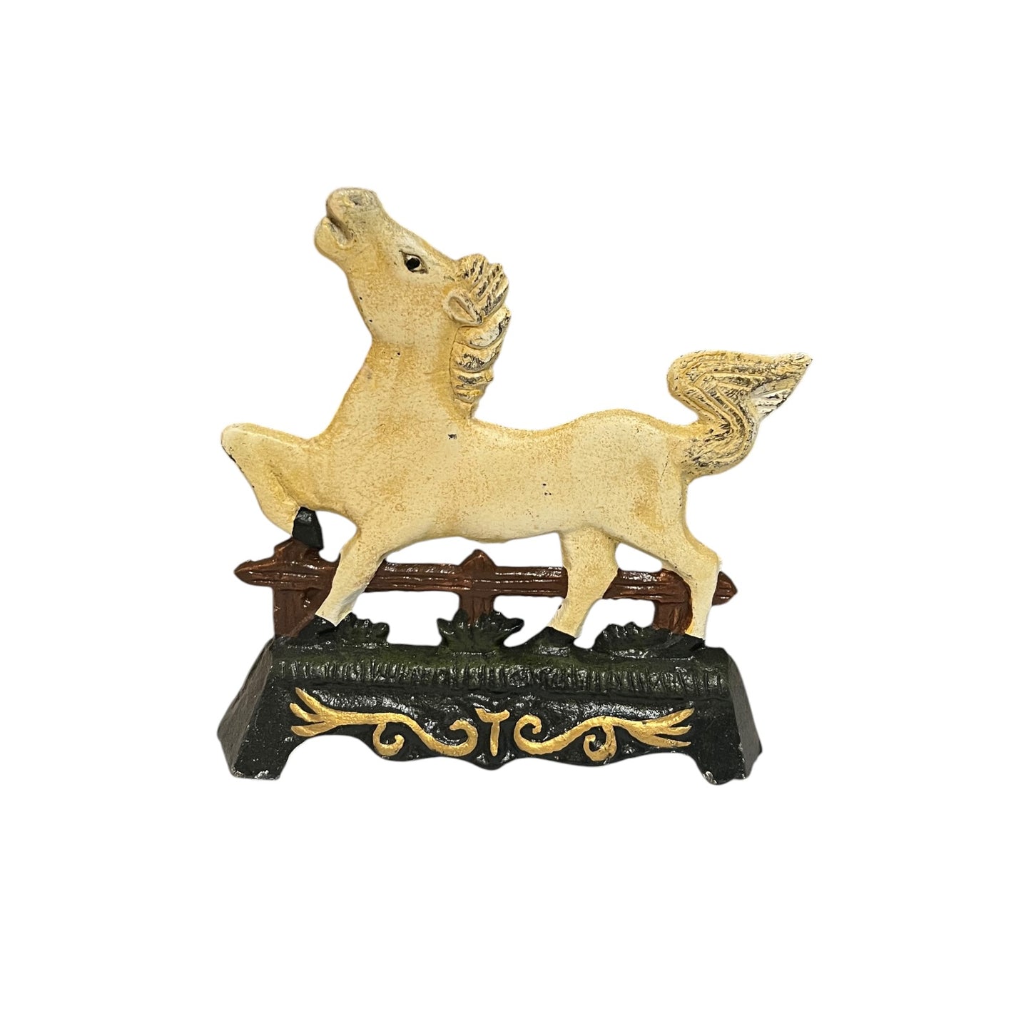 French Cast Iron Horse Door Stop – Shabby Chic Farmhouse Door Wedge Doorstop