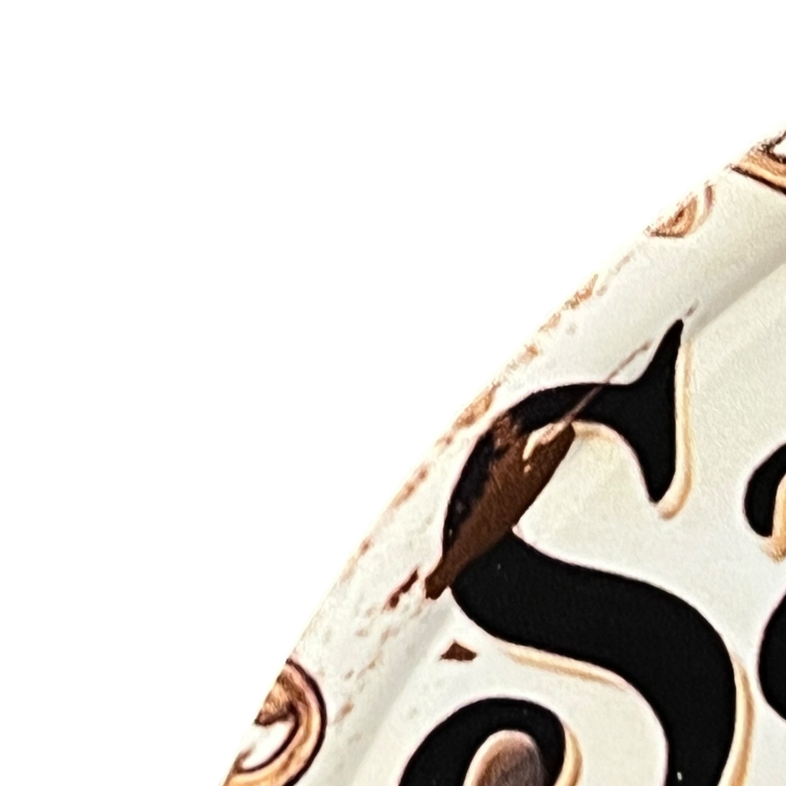 Close-up of a product with a brand logo on a white background