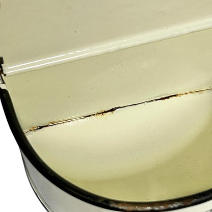 French Vintage Style Enamel Salt Box – Cream SEL Wall Hanging Pot | Farmhouse Kitchen Décor