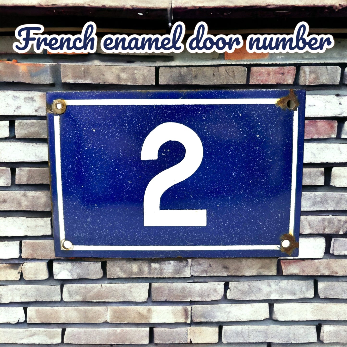image Vintage French enamel door number 2 