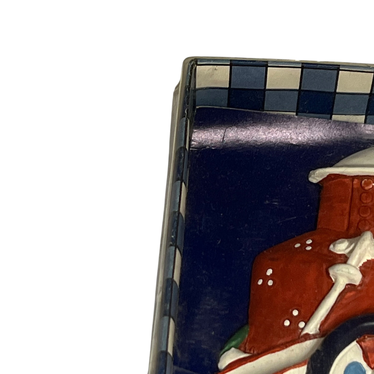 Vintage French Hand-Painted Resin Tea Towel Holder – 3 Hook Kitchen Plaque