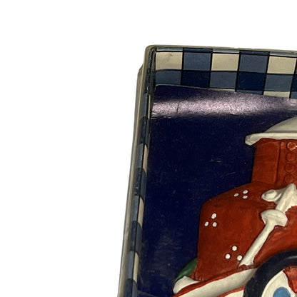 Vintage French Hand-Painted Resin Tea Towel Holder – 3 Hook Kitchen Plaque