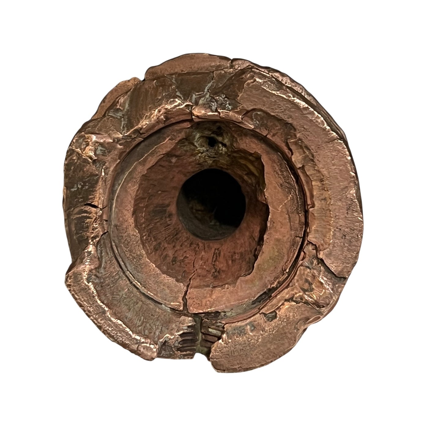 WW1 brass fuse paperweight on a white background 