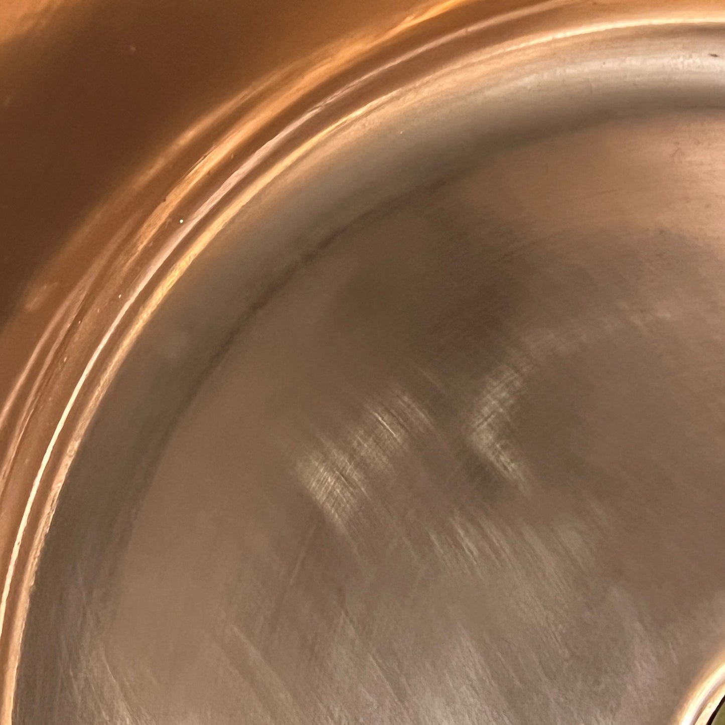 Copper sink inside view 