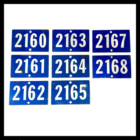 Vintage French Blue Enamel Door Number or Gatepost Numbers 