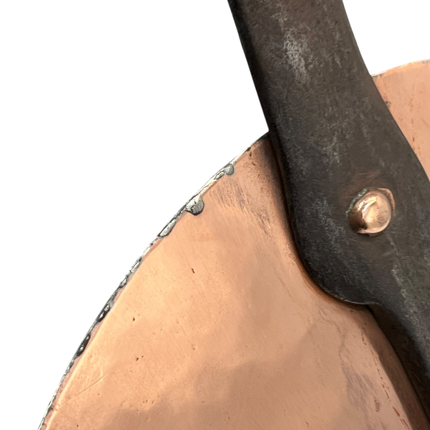 copper pan lid handle with copper rivets