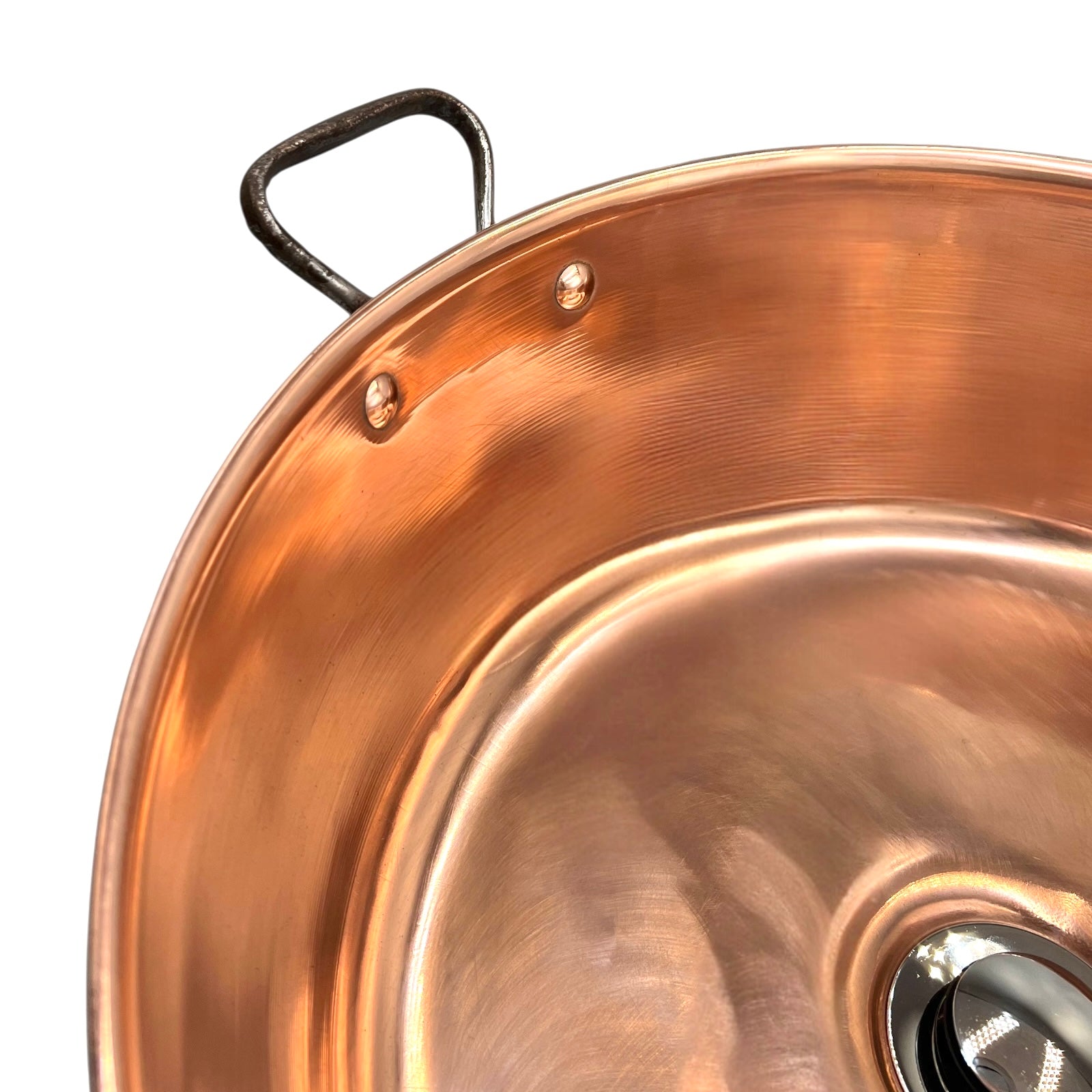close up of copper sink