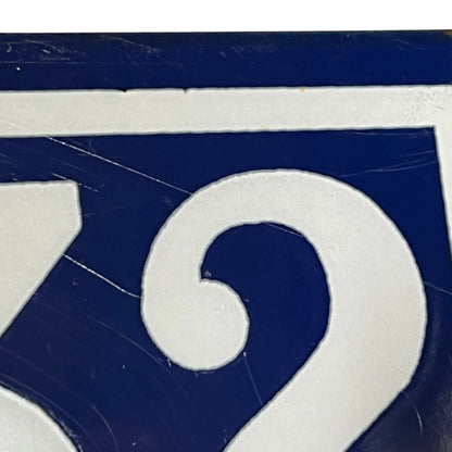 Original French Enamel House Number 132 Sign – Vintage Blue Metal Door Plaque