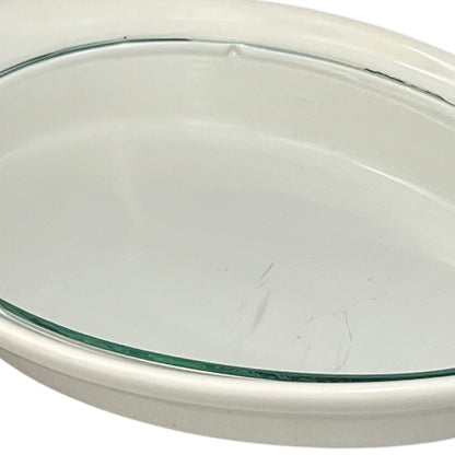 Clear glass lid on a white background
