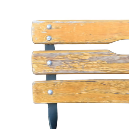 Close up of a wooden French folding chair on a white background 