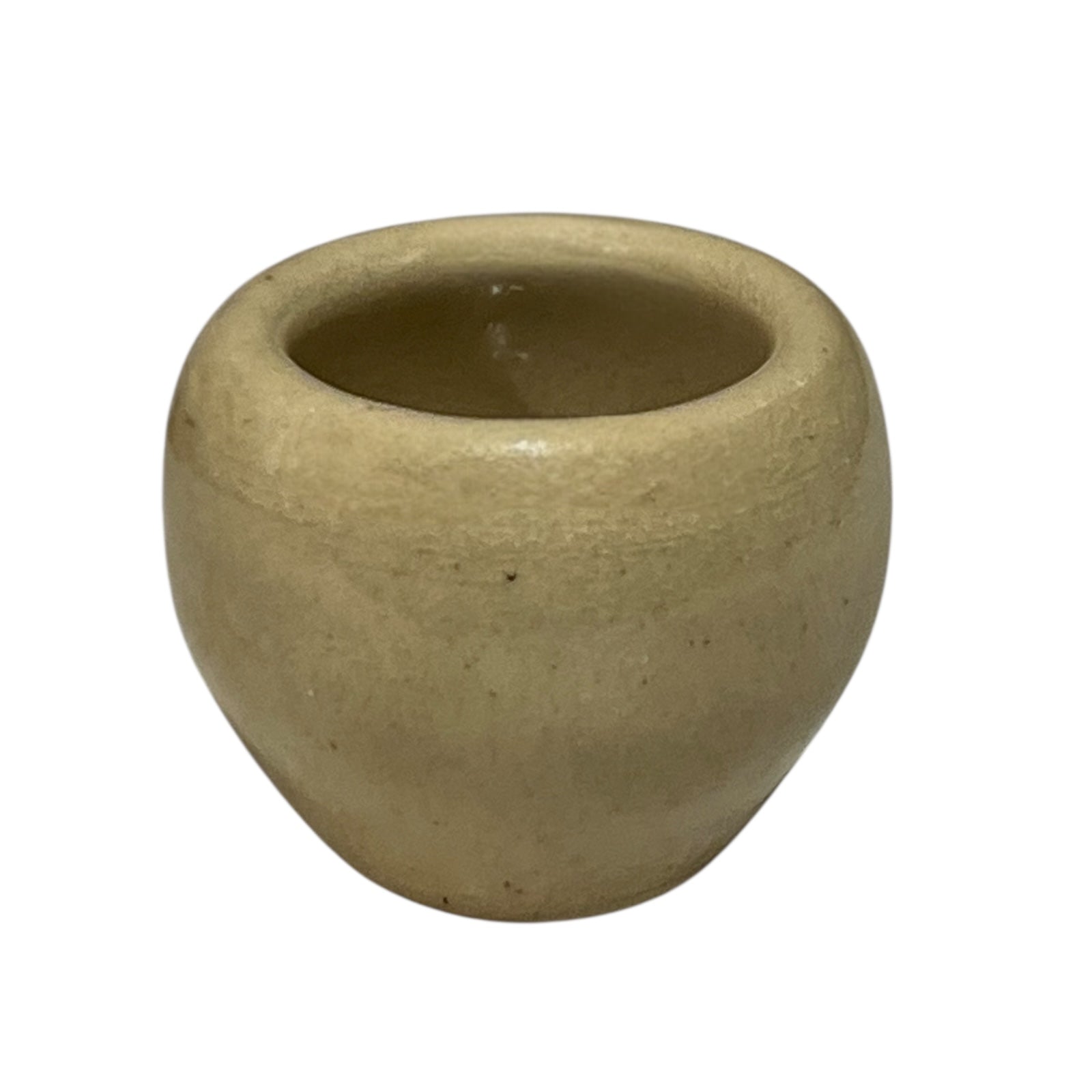 beige ceramic escargot snail cup on a white background