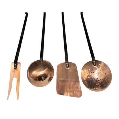 set of 4 French copper utensils