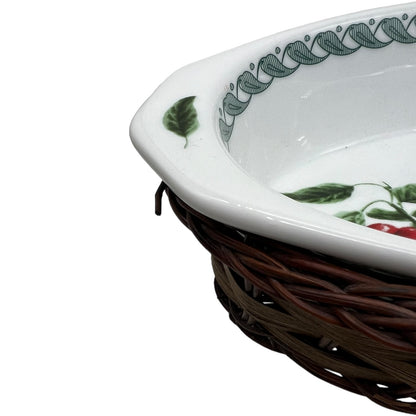 Italian porcelain appetiser or tapas dish in a small basket