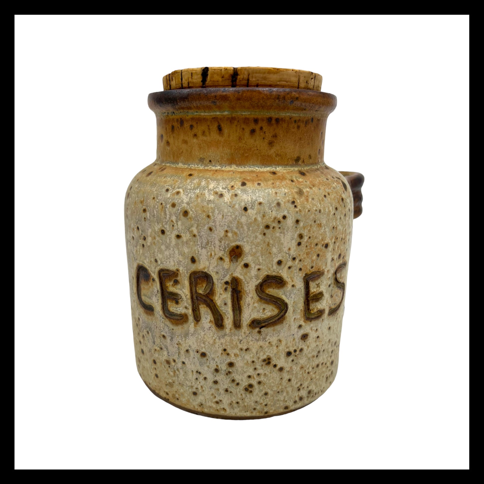 image French rustic vintage pottery cherry jar sold by All Things French Store