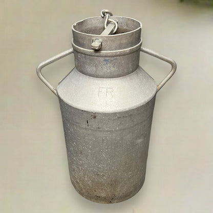 Vintage Rustic French Aluminium Metal Milk Churn, Garden Planter or Wedding Prop 