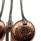 Set of 5 French vintage copper cooking utensils with cast iron handles 