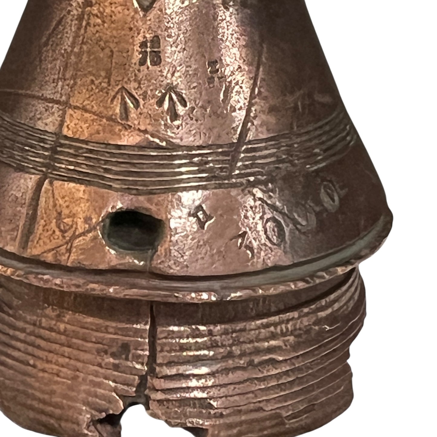 WW1 brass fuse paperweight on a white background 