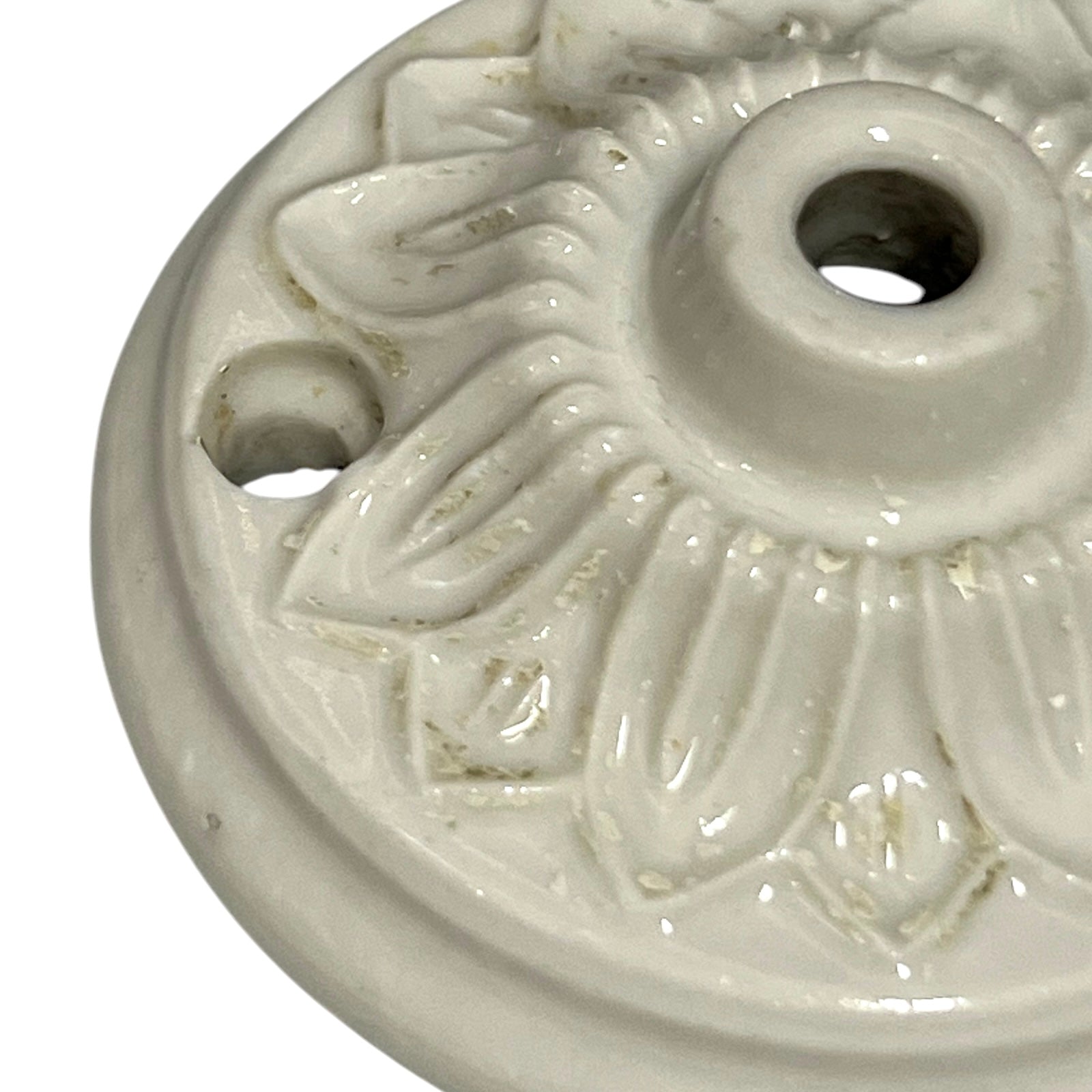 Vintage French Ceramic Ceiling Rose, Chandelier Ceiling Fitting