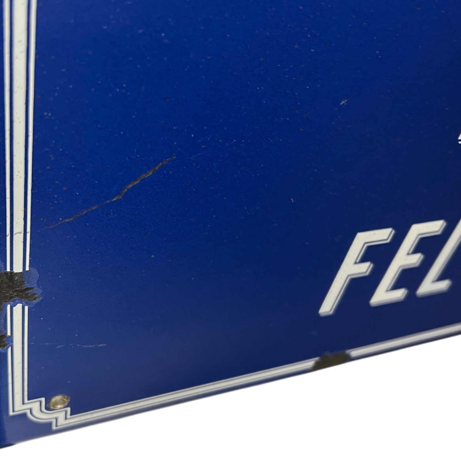 Close up of French road sign on a white background