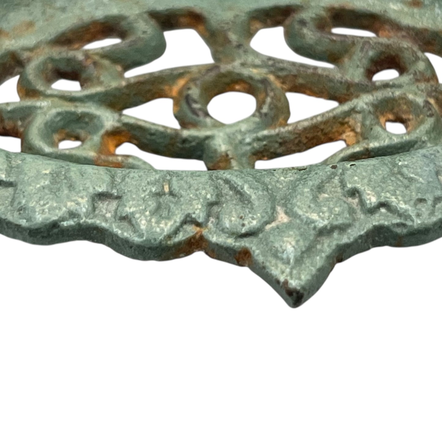 close up metal soap dish on a white background