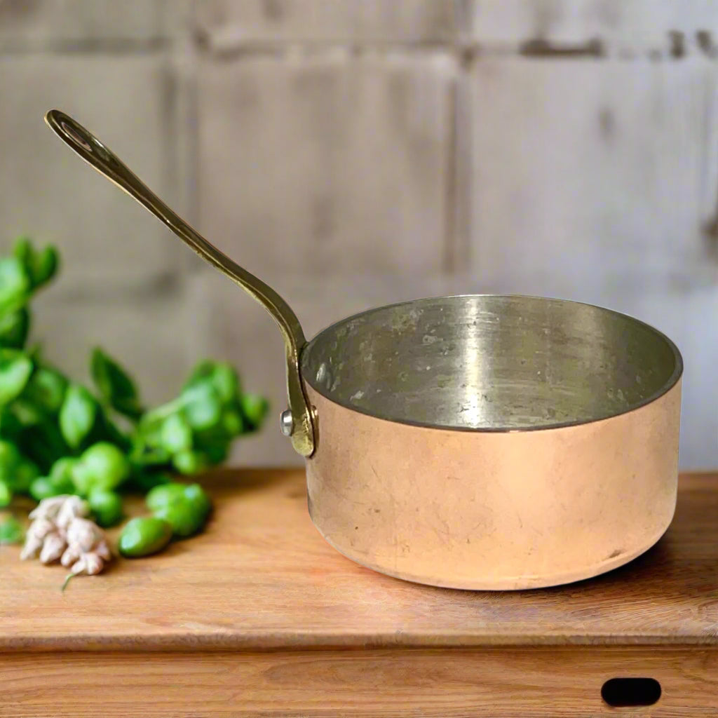Small French Copper Pan, Copper Single Serving Pot with Aluminium Lining for sale by All Things French Store