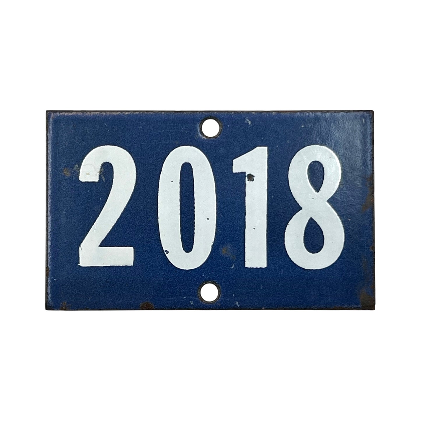 Vintage French Enamel Door Number 2018