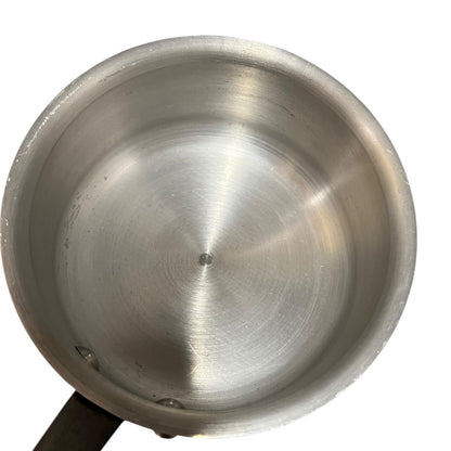 inside view of a lined saucepan on a white background