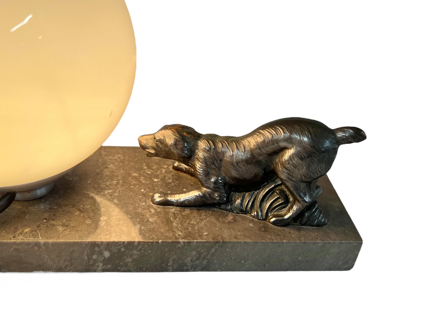 French Art Deco Table Lamp, Vintage French Desk Lamp, Dog Owner Gift (C17)