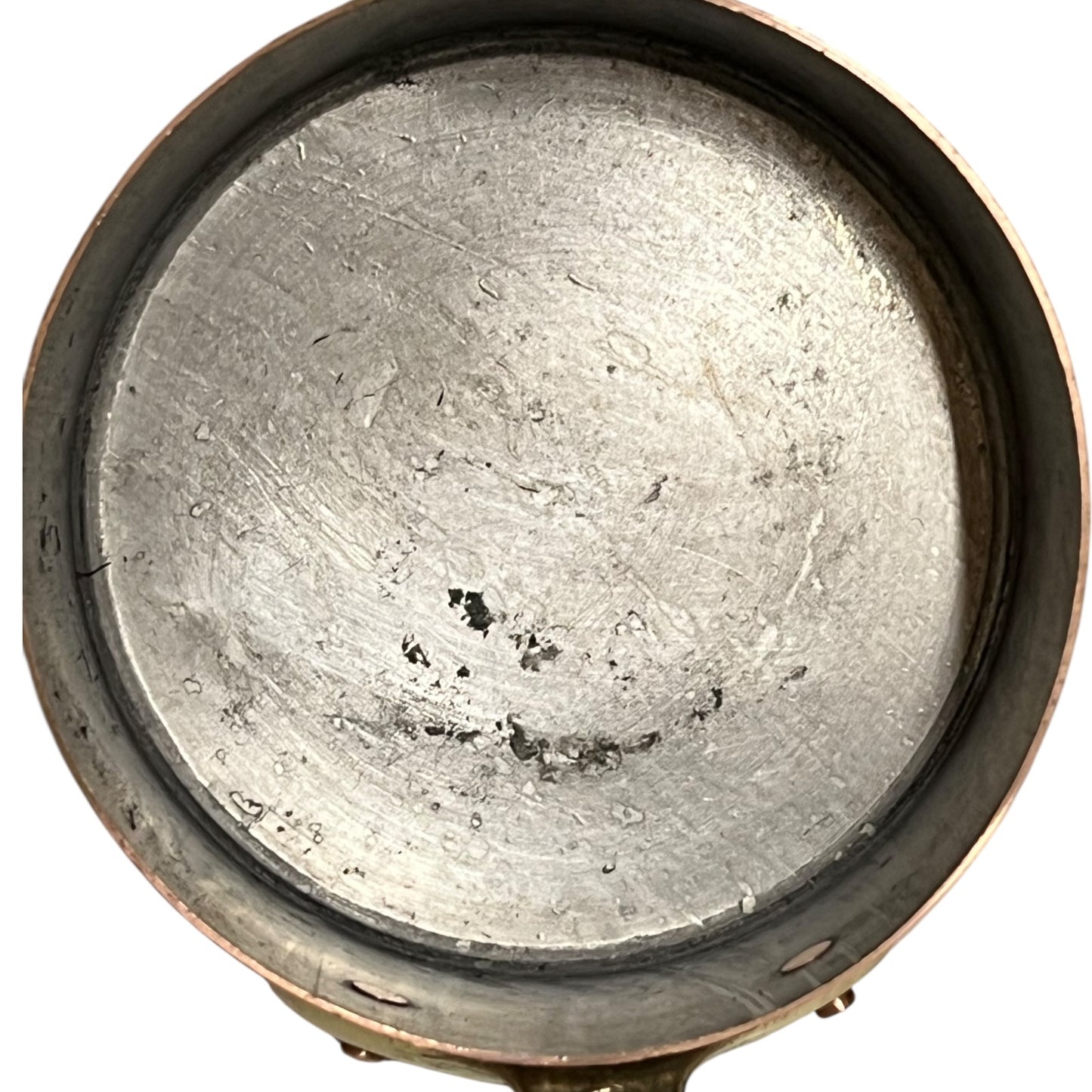 French Copper Pan Set 4 Piece | Tin Lined with Brass Handles