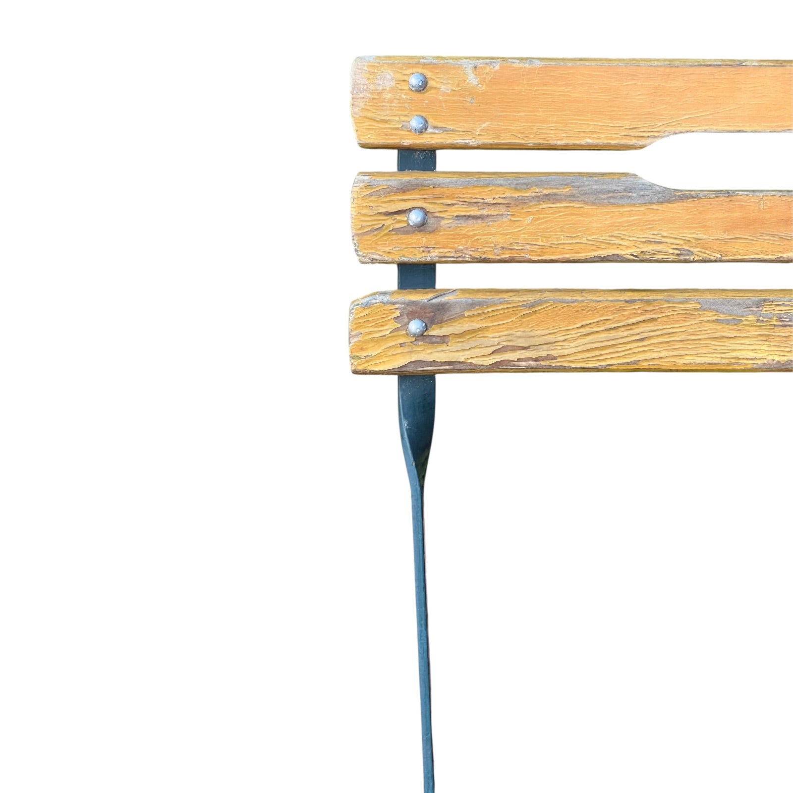 Close up of a wooden French folding chair on a white background 