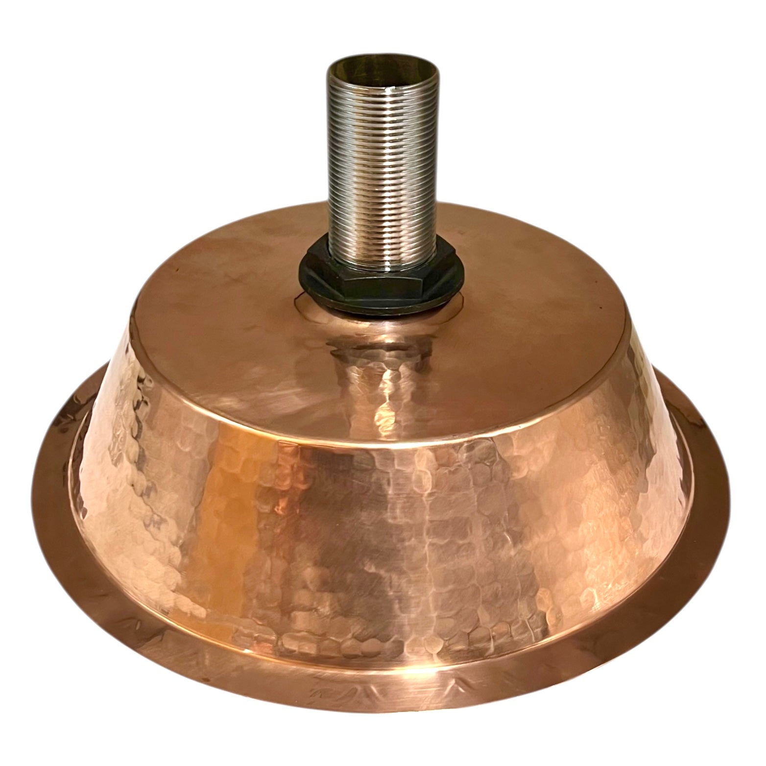Copper base with metal fitting on a white background
