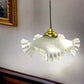 image French frosted glass hanging ceiling light with new fittings
