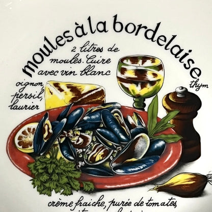 Vintage French Moules Serving Set of 8 Porcelain Mussels Bowls