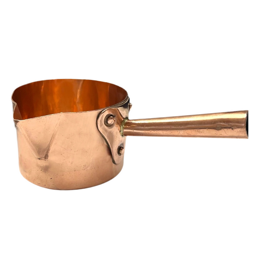 Vintage French Solid 2mm Copper Pan, Chocolate or Sugar Pot - Pâtissier