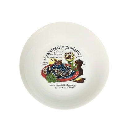 Vintage French Moules Serving Set of 8 Porcelain Mussels Bowls