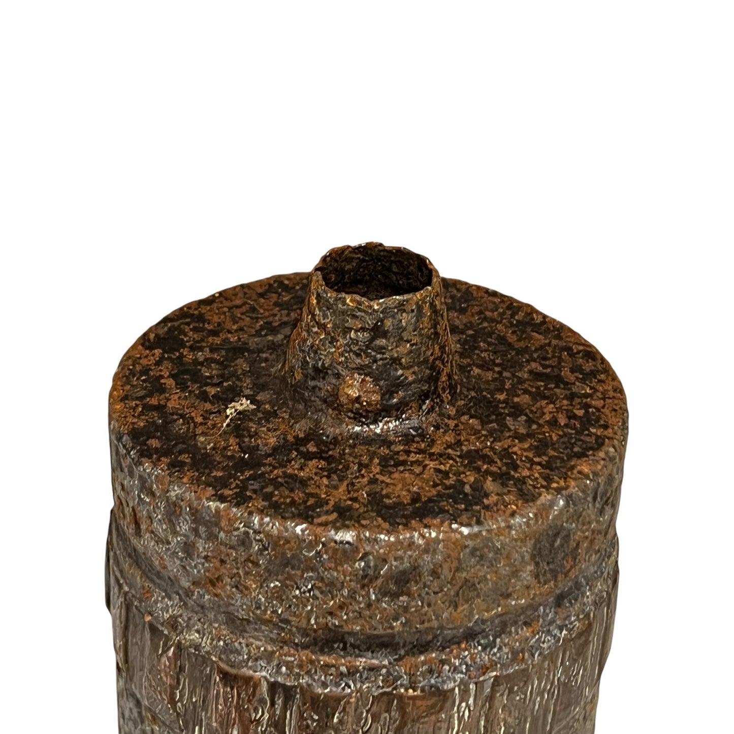 An empty, inert WW1 militaria iron relic from the Battlefields of the Somme, perfect for any collector, set against a white background.