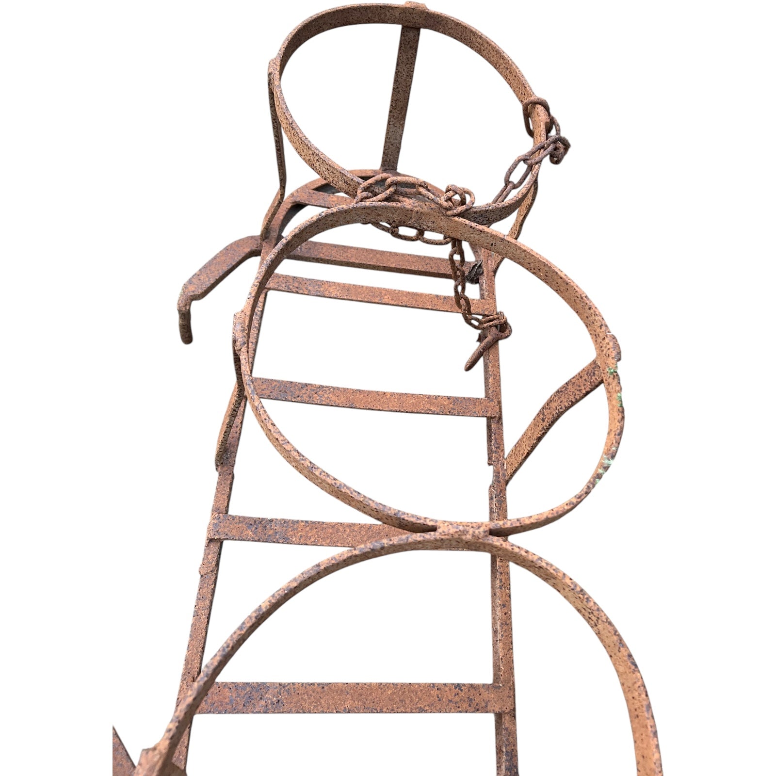 French Antique Wrought Iron Horse Drawn Milk Churn Holder Carrier